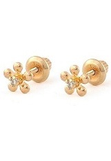 outstanding little flower diamond earrings for babies and chilcren